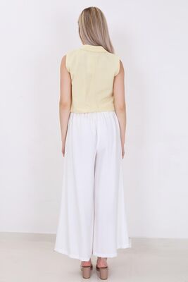 Arka Bel Lastik Detaylı Bol Paça Pantolon - 9