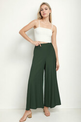 Arka Bel Lastik Detaylı Bol Paça Pantolon - 23