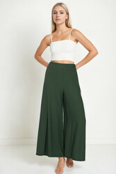 Arka Bel Lastik Detaylı Bol Paça Pantolon - 24