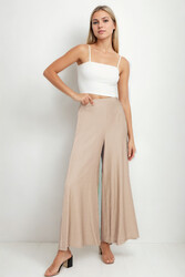 Arka Bel Lastik Detaylı Bol Paça Pantolon - 33