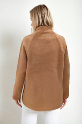 Asimetrik Kesim Cepli Keçe Ceket - 2