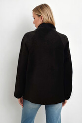 Asimetrik Kesim Cepli Keçe Ceket - 9