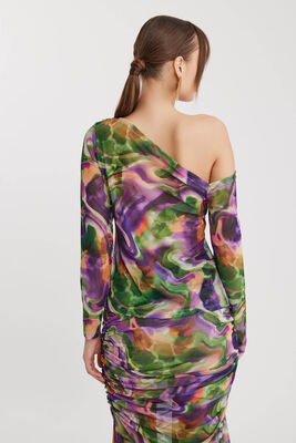 Asimetrik Yaka Tül Bluz - Thumbnail (8)