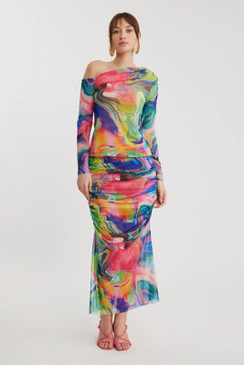 VİTRİN - Asimetrik Yaka Tül Bluz