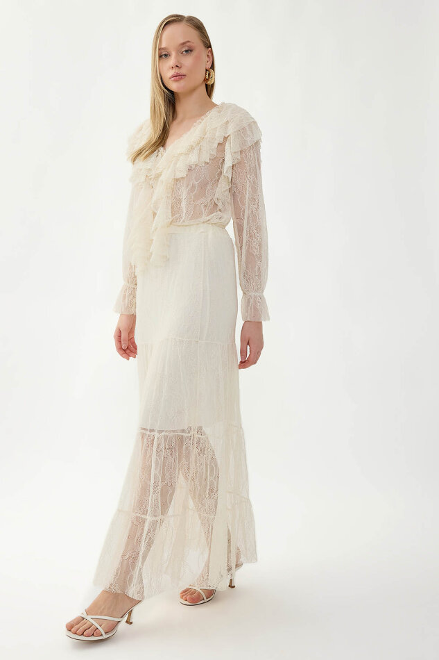 Astarlı Dantelli Etek - 3