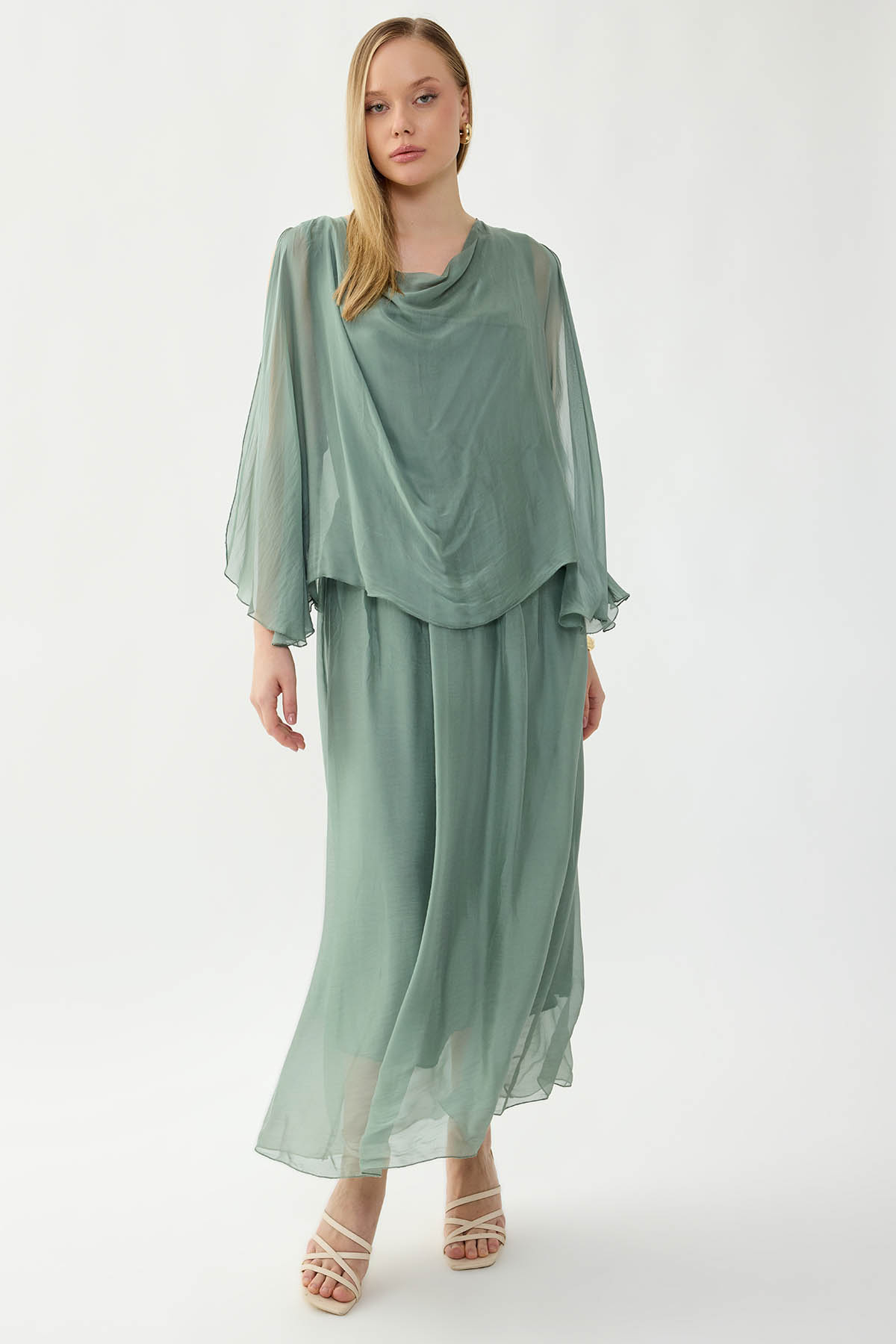 VİTRİN - Astarlı Uzun İpek Elbise (1)