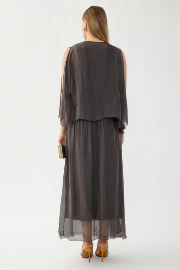 Astarlı Uzun İpek Elbise - 19