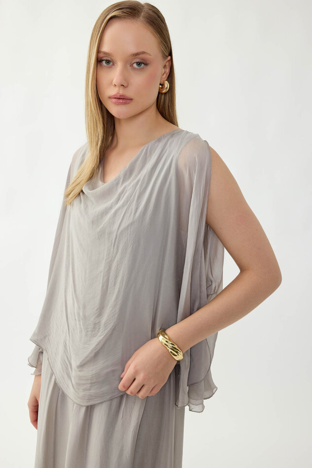 Astarlı Uzun İpek Elbise - 30