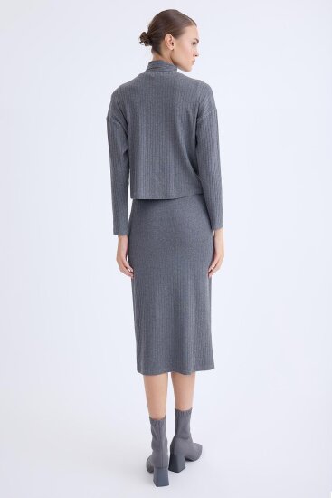 Balıkçı Yaka Uzun Elbise - 4