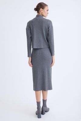 Balıkçı Yaka Uzun Elbise - Thumbnail (3)