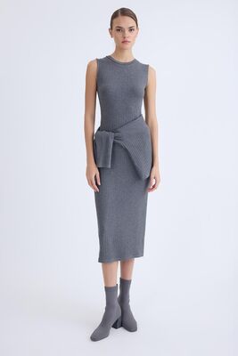 Balıkçı Yaka Uzun Elbise - Thumbnail (2)