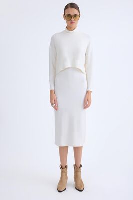 Balıkçı Yaka Uzun Elbise - Thumbnail (6)