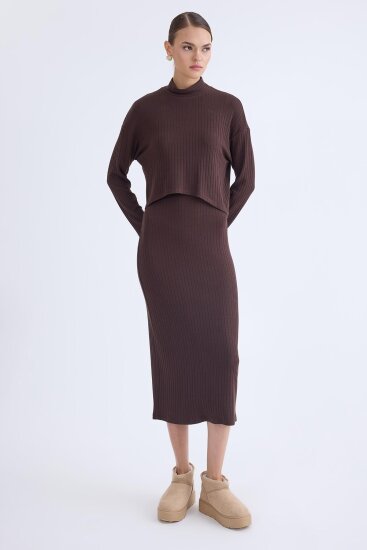 Balıkçı Yaka Uzun Elbise - 14