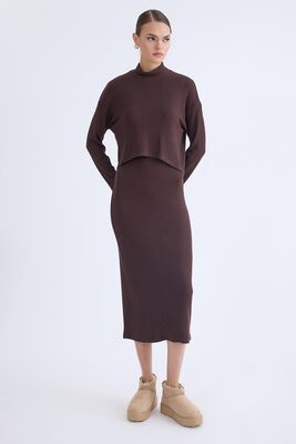 Balıkçı Yaka Uzun Elbise - Thumbnail (13)