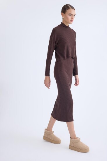 Balıkçı Yaka Uzun Elbise - 18