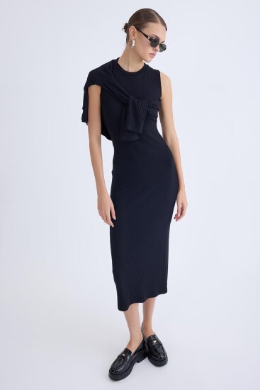 Balıkçı Yaka Uzun Elbise - 21