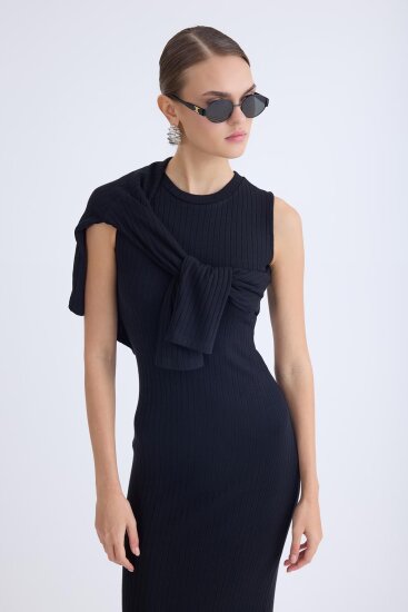 Balıkçı Yaka Uzun Elbise - 20