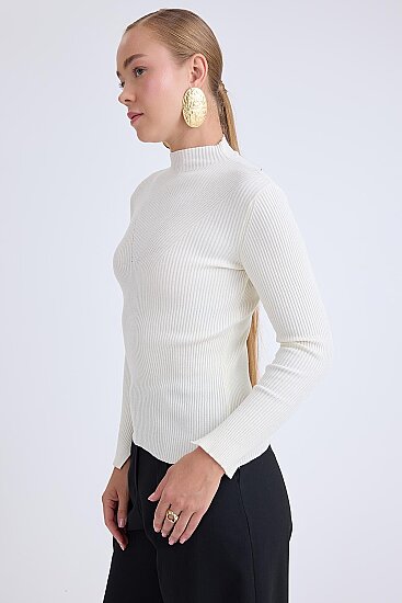 Balıkçı Yaka Uzun Kol Triko Bluz - 3