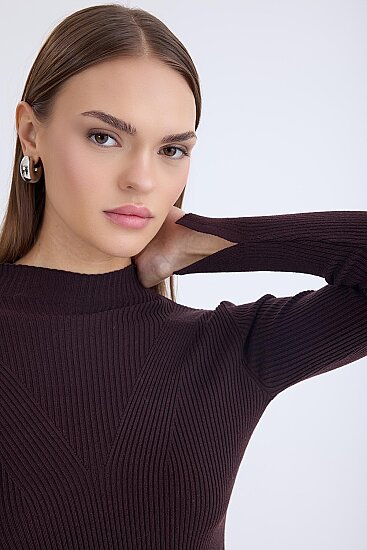 Balıkçı Yaka Uzun Kol Triko Bluz - 32