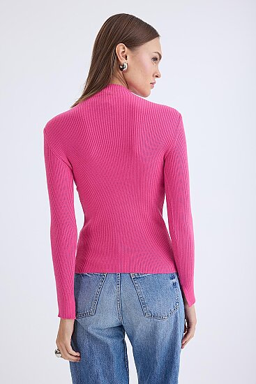 Balıkçı Yaka Uzun Kol Triko Bluz - 37