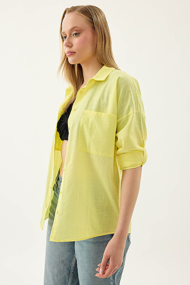 Basic Oversize Önden Cepli Gömlek - 20