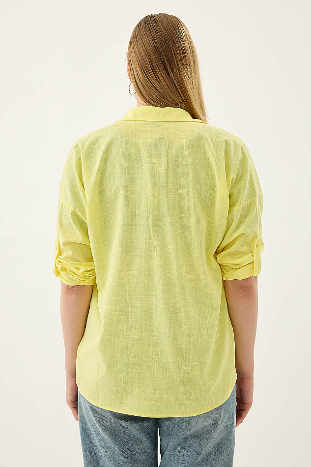 Basic Oversize Önden Cepli Gömlek - 17