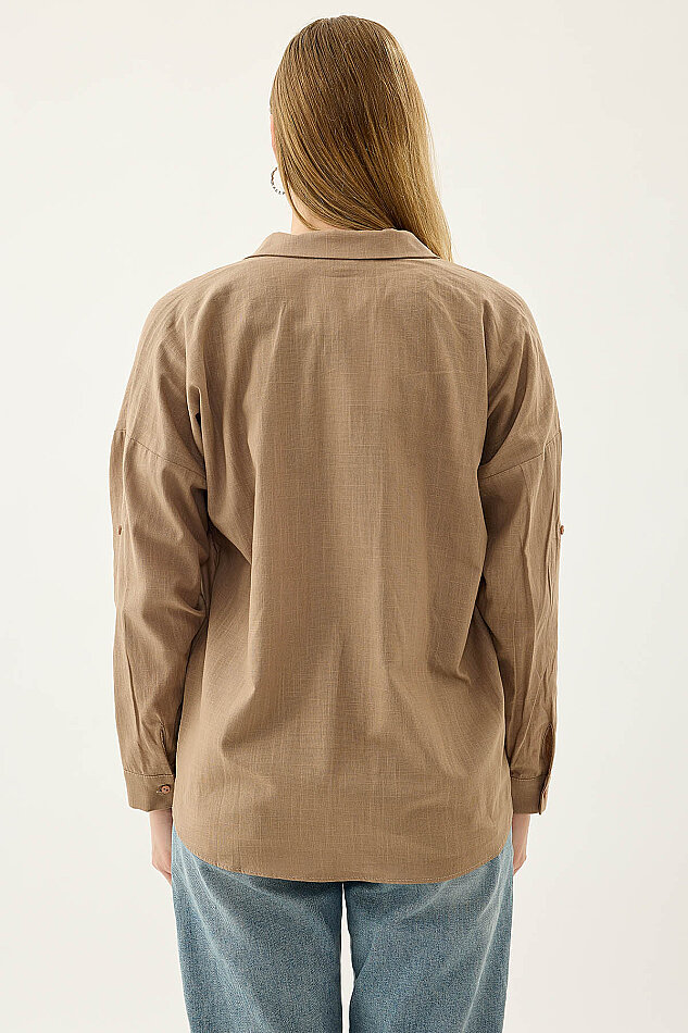 Basic Oversize Önden Cepli Gömlek - 26
