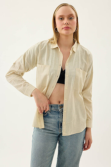 Basic Oversize Önden Cepli Gömlek - 29
