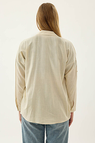 Basic Oversize Önden Cepli Gömlek - 31