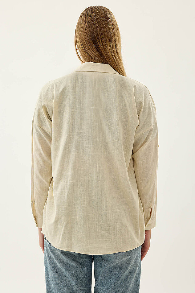 Basic Oversize Önden Cepli Gömlek - 31