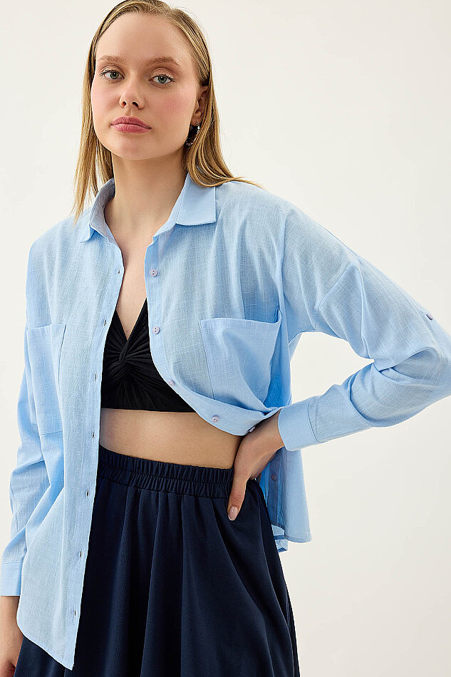 Basic Oversize Önden Cepli Gömlek - 39