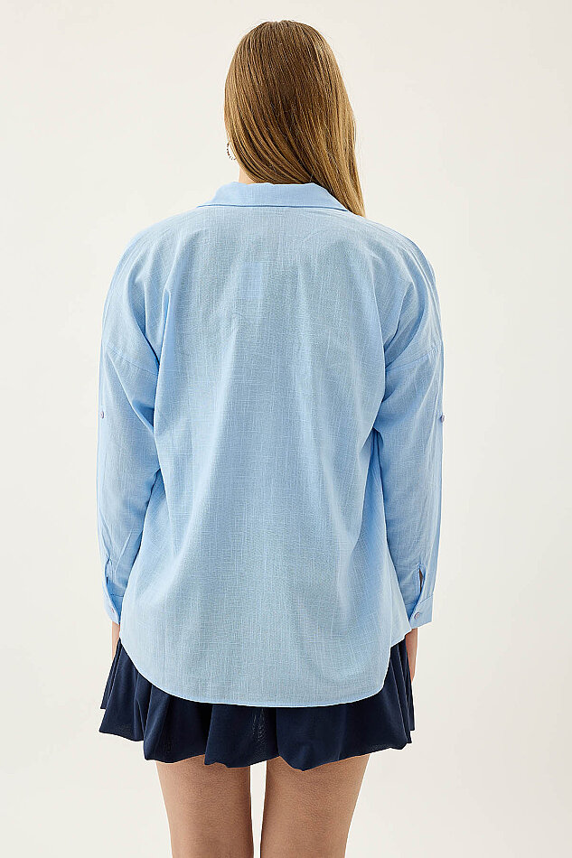 Basic Oversize Önden Cepli Gömlek - 41
