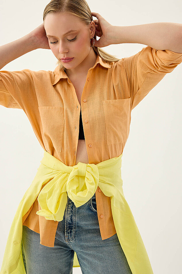 Basic Oversize Önden Cepli Gömlek - 47