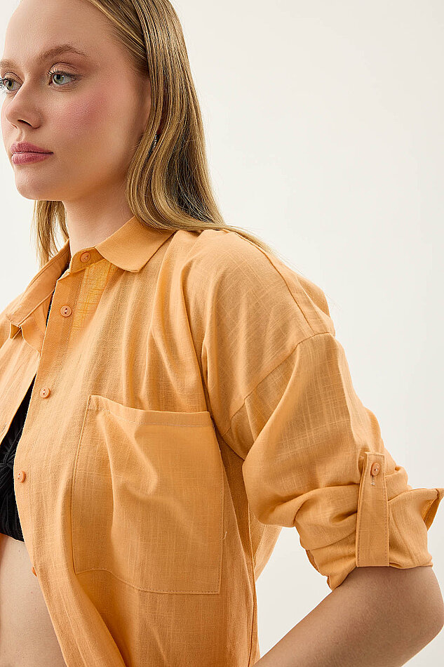 Basic Oversize Önden Cepli Gömlek - 49