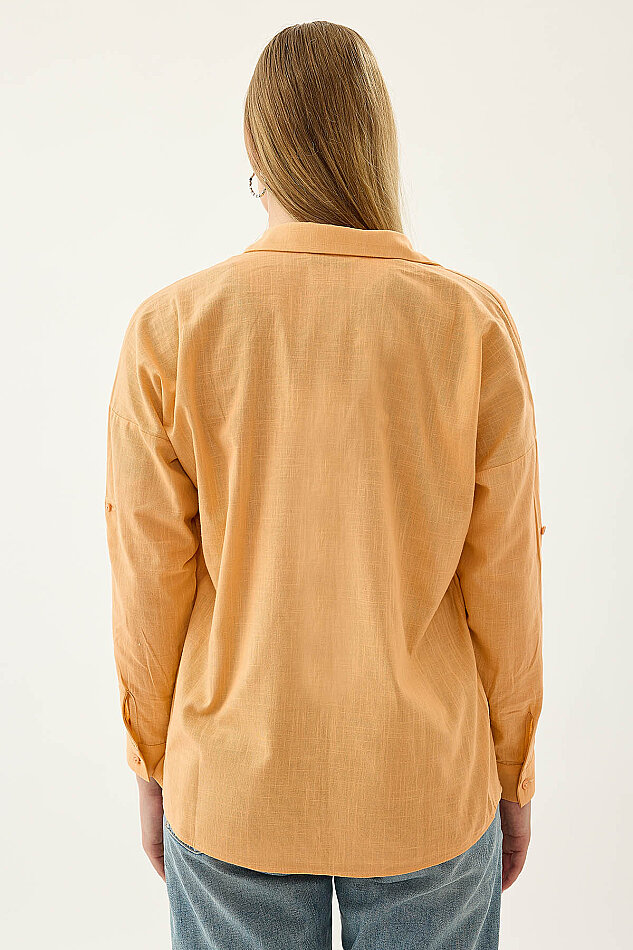 Basic Oversize Önden Cepli Gömlek - 50
