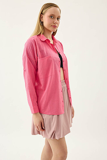 Basic Oversize Önden Cepli Gömlek - 59