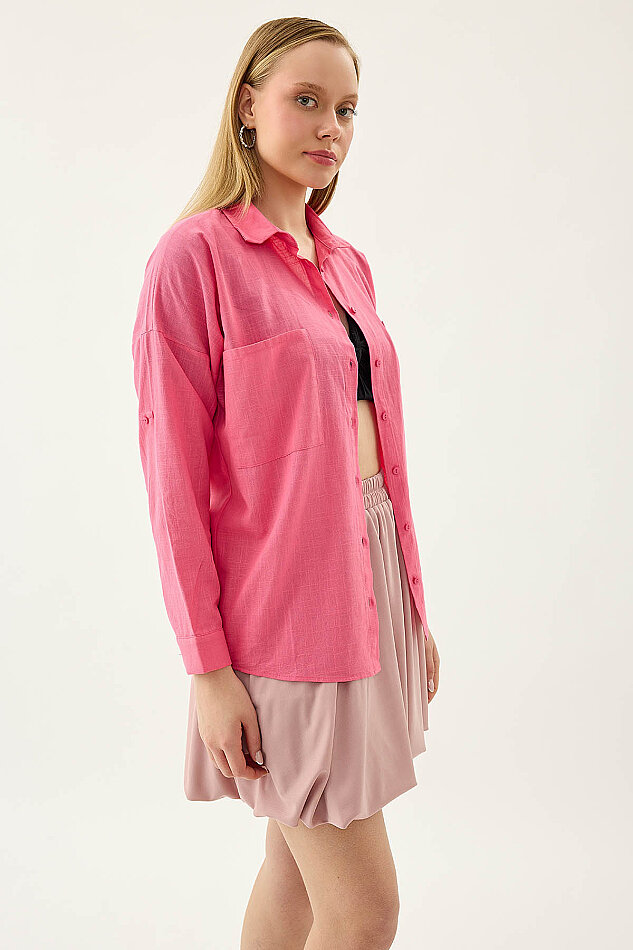 Basic Oversize Önden Cepli Gömlek - 59