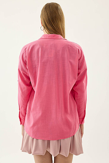 Basic Oversize Önden Cepli Gömlek - 61