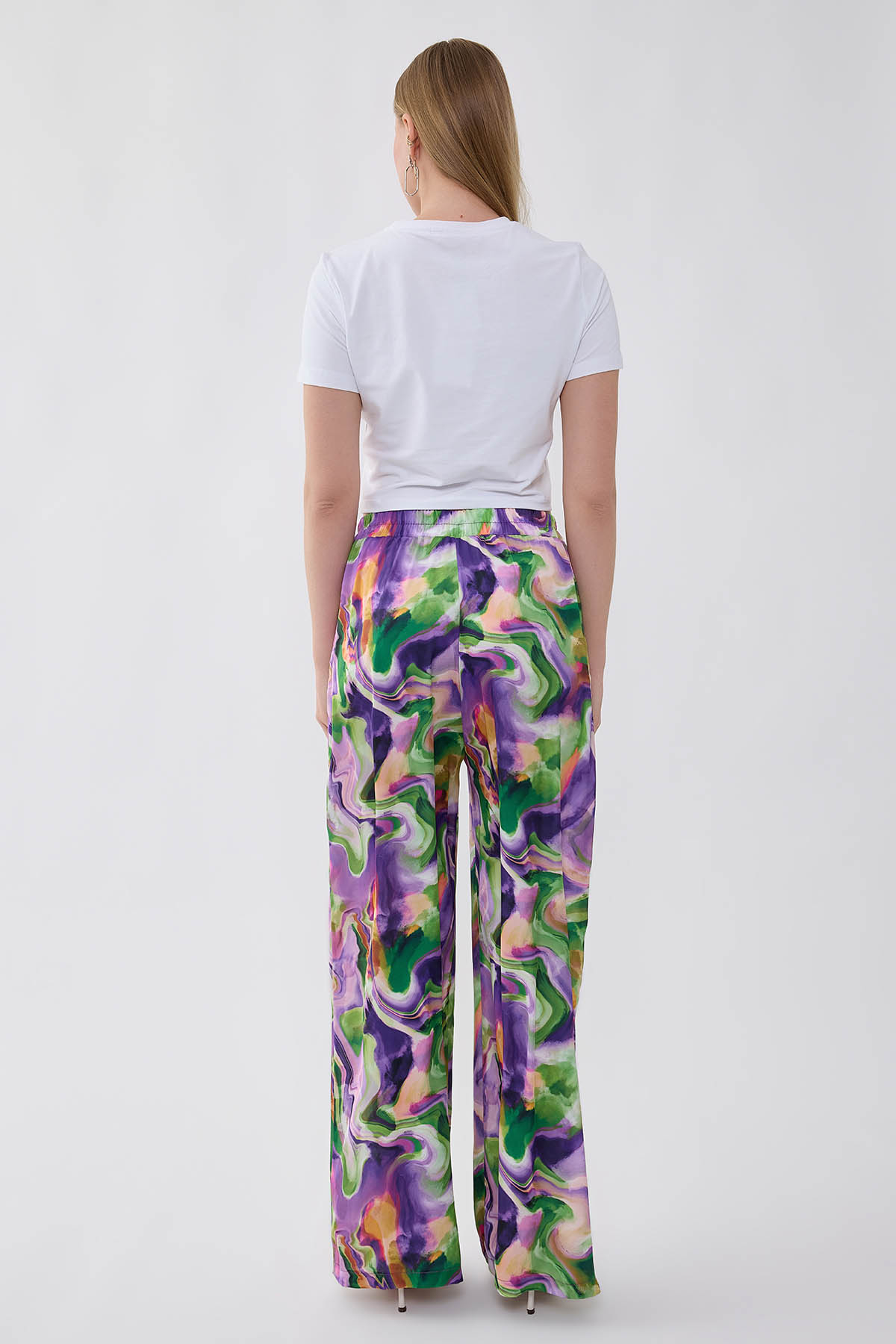 Batik Desen Beli Lastikli Pantolon - Thumbnail