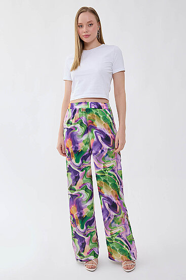 Batik Desen Beli Lastikli Pantolon - 1