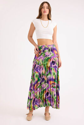 VİTRİN - Batik Desen Piliseli Midi Boy Etek (1)