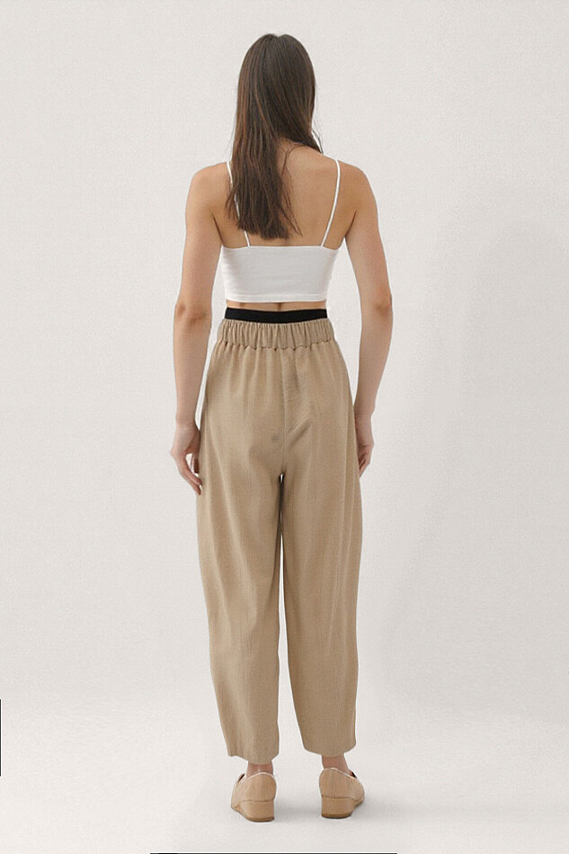 Bel Kısmı Çift Renkli Pantolon - 29