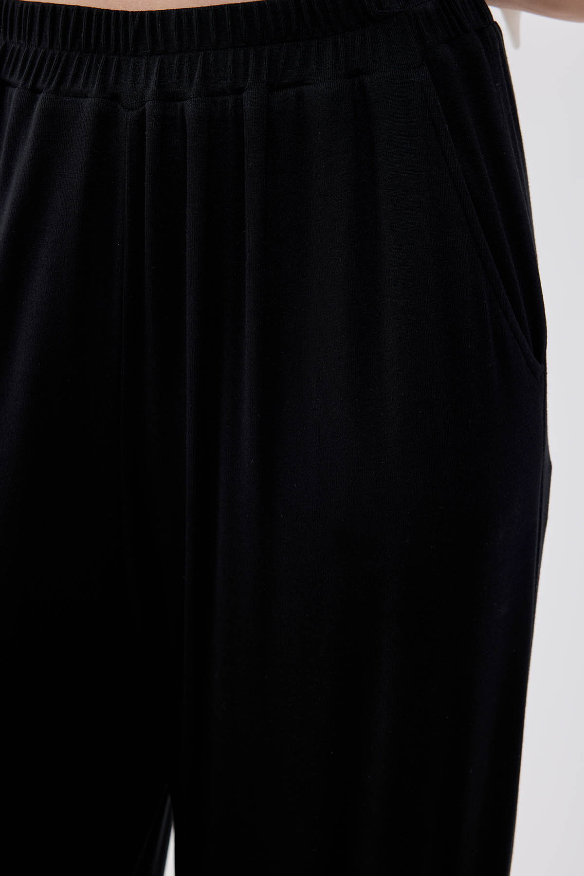 Belde Lastik Detaylı Geniş Paça Salaş Pantolon - Thumbnail