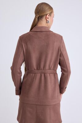 Belden Bağlamalı Süet Ceket - Thumbnail (4)