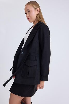 Belden Bağlamalı Süet Ceket - Thumbnail (14)