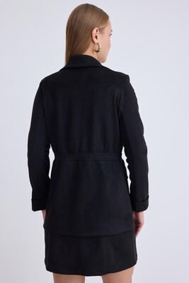 Belden Bağlamalı Süet Ceket - Thumbnail (15)