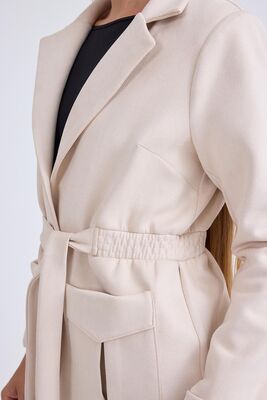 Belden Bağlamalı Süet Ceket - Thumbnail (17)