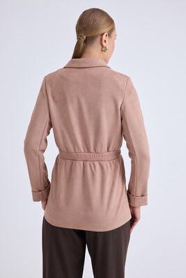 Belden Bağlamalı Süet Ceket - Thumbnail (10)