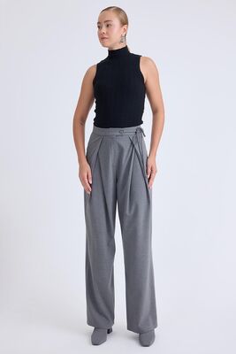 VİTRİN - Beli Bağcıklı Geniş Paça Pantolon