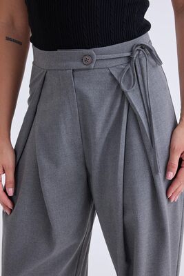 VİTRİN - Beli Bağcıklı Geniş Paça Pantolon (1)